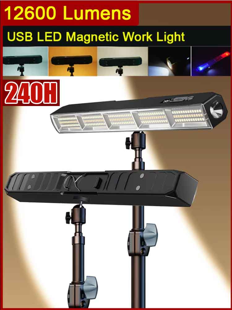 Tactical Flashlight Rechargeable - Yüksek Güçlü Manyetik LED Işık Çubuğu