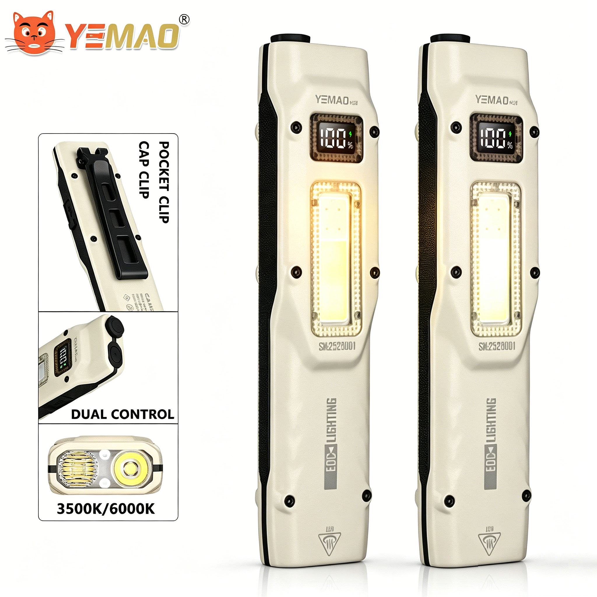 Tactical Flashlight Rechargeable - Taşınabilir 880LM YEMAO M28 Ultra-ince Taktik