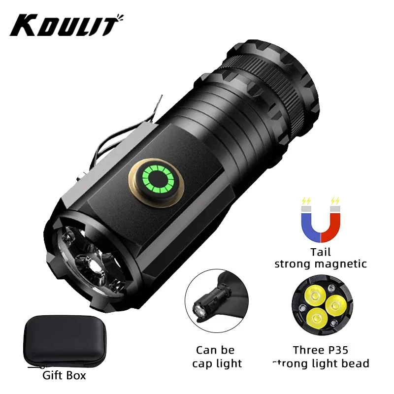 Tactical Flashlight Rechargeable - Güçlü Mini LED El Feneri Süper
