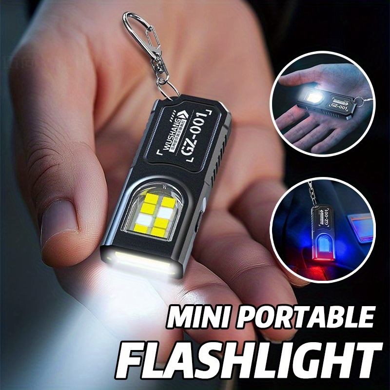 Tactical Flashlight Rechargeable - Güçlü Mini COB LED Anahtarlık Feneri