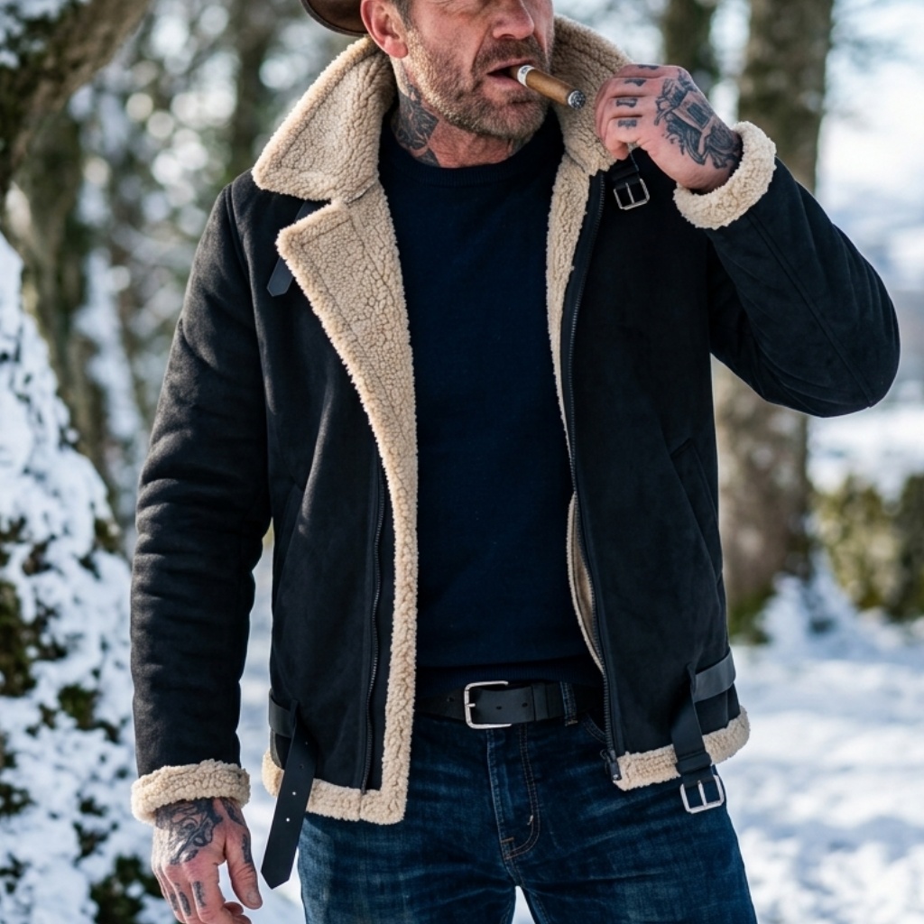 Outdoor Hunting Coat - Erkekler Kış Suni Süet Ceket Polar