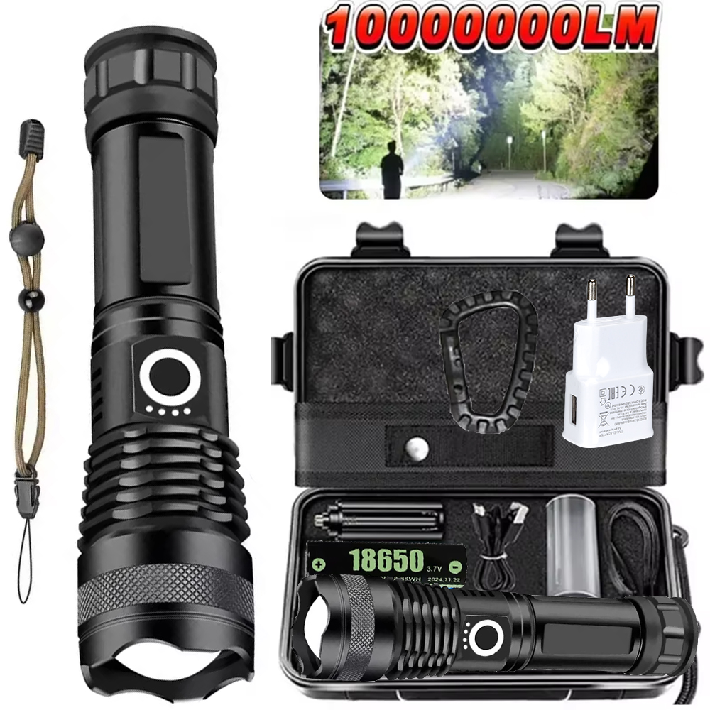Tactical Flashlight Rechargeable - Yüksek Güçlü LED El Feneri Şarj