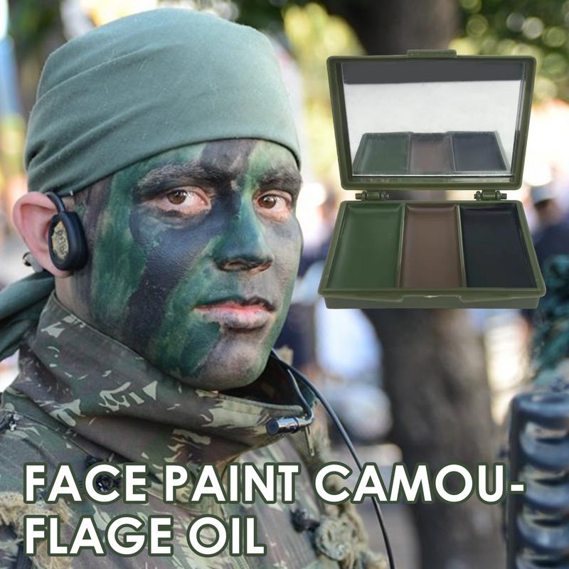 Camo Face Paint - 3 Renk Ordu Hayranları CS Çekim
