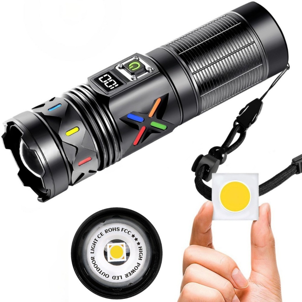 Tactical Flashlight Rechargeable - Yüksek Güçlü LED El Feneri Teleskopik