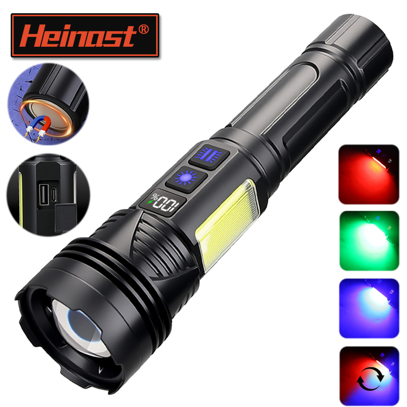 Tactical Flashlight Rechargeable - Güçlü LED El Feneri USB Şarj