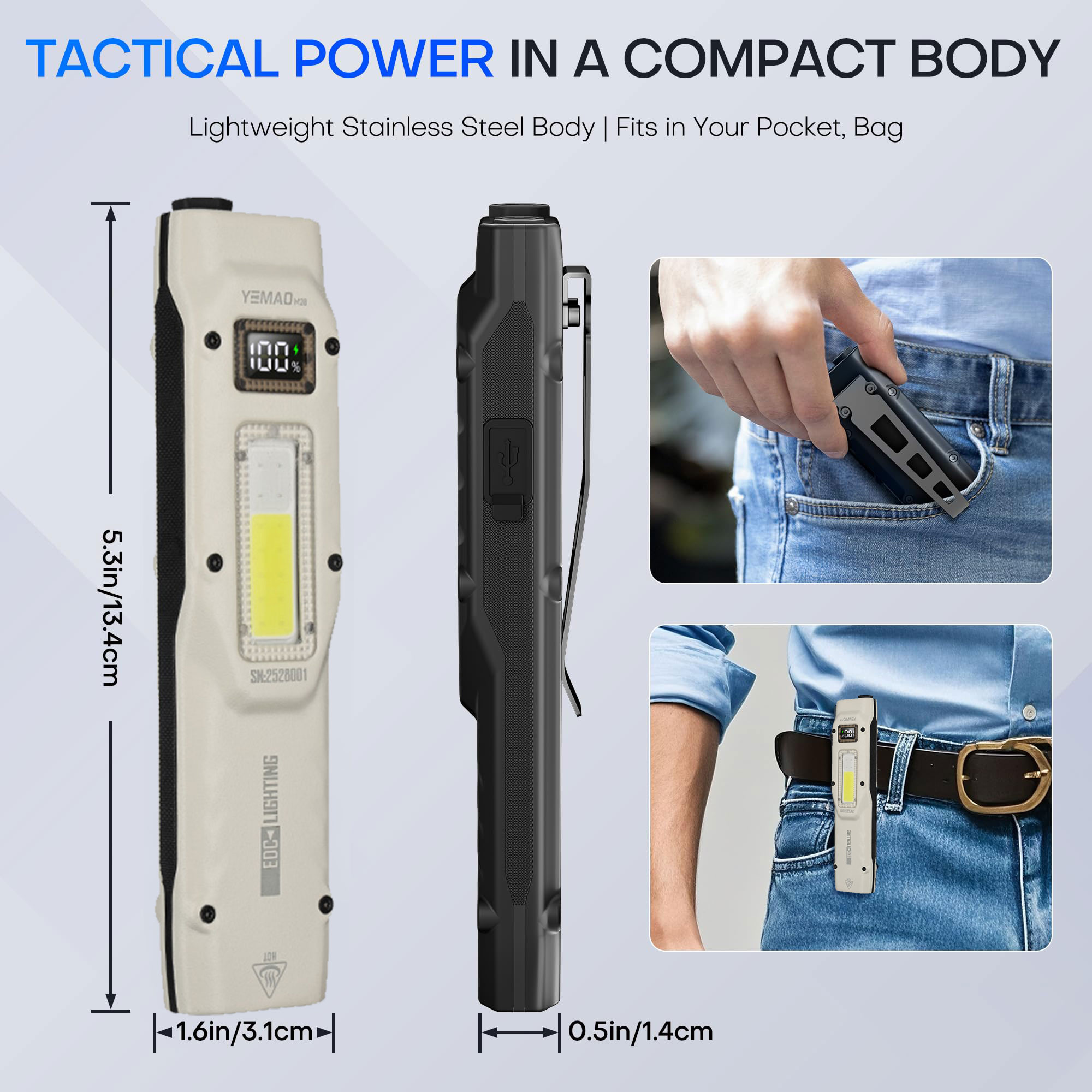 Taşınabilir 880LM YEMAO M28 Ul - Tactical Flashlight Rechargeable incelemesi ve fiyatı