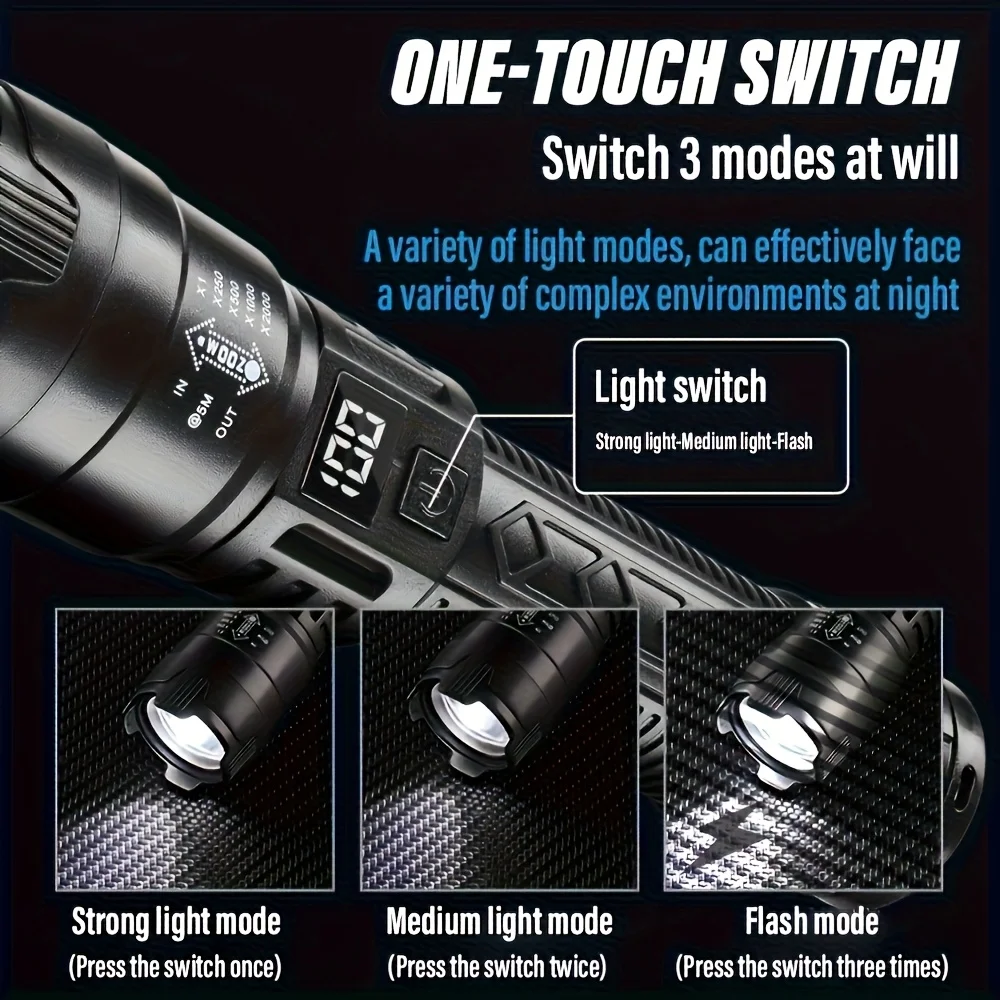 Taktik LED El Feneri 2000LM US - Tactical Flashlight Rechargeable incelemesi ve fiyatı