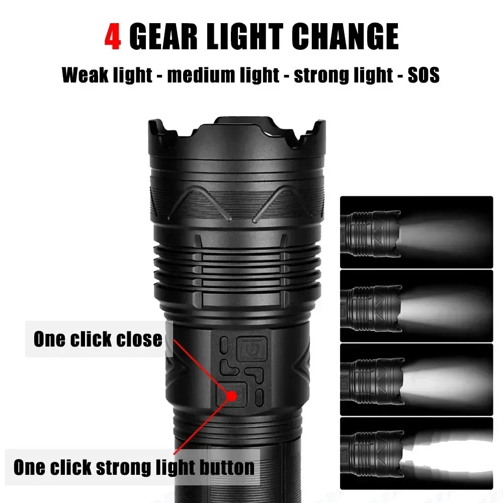 99000000LM Süper Parlak LED El - Tactical Flashlight Rechargeable incelemesi ve fiyatı