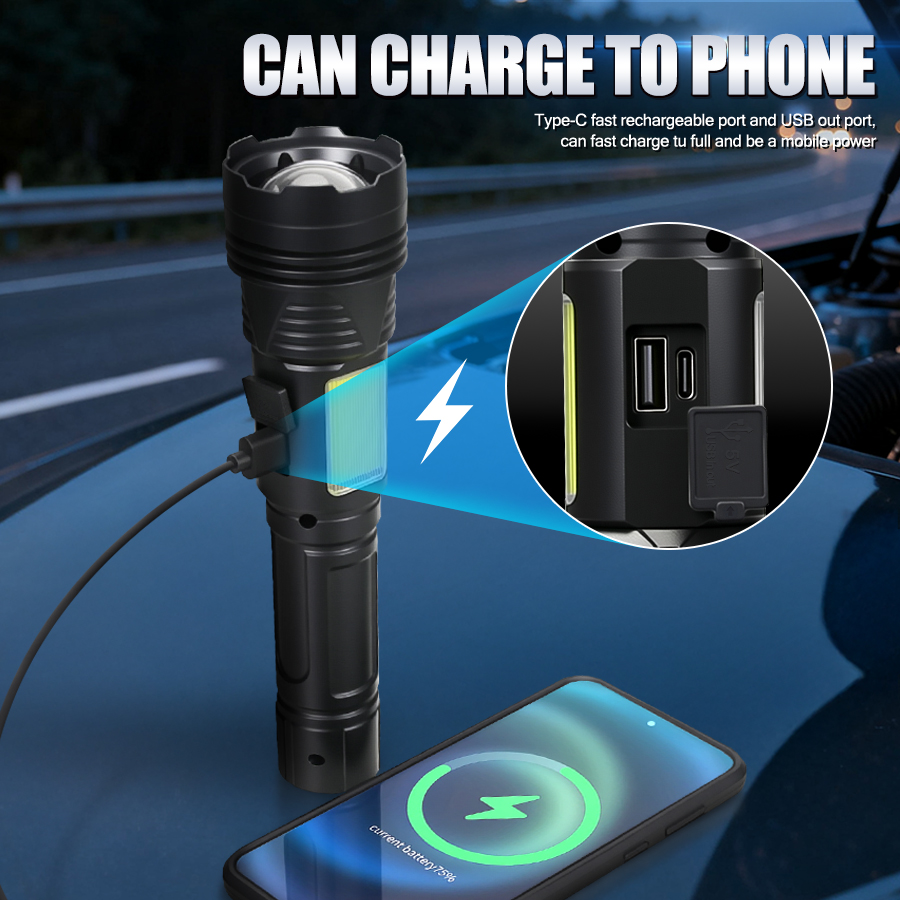 Güçlü LED El Feneri USB Şarj E - Tactical Flashlight Rechargeable incelemesi ve fiyatı